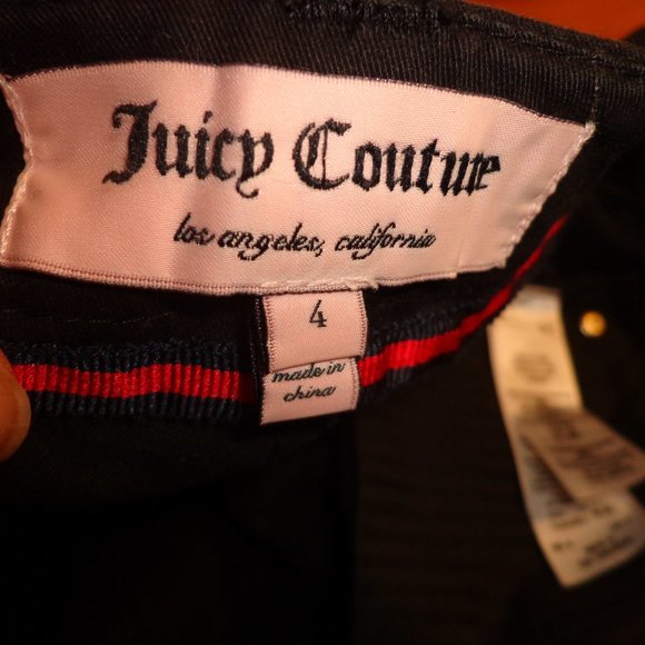 Juicy Couture 5-Pocket Pant 4 Black/Saddle Tan Sheep Skin Leather Piping - Picture 11 of 13